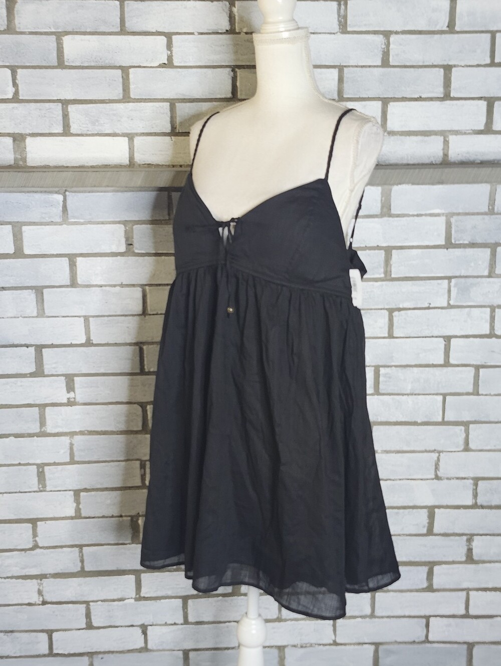 • NWT No Boundaries Sleeveless Cami A-Line Mini Dress XXL Black Keyhole Back